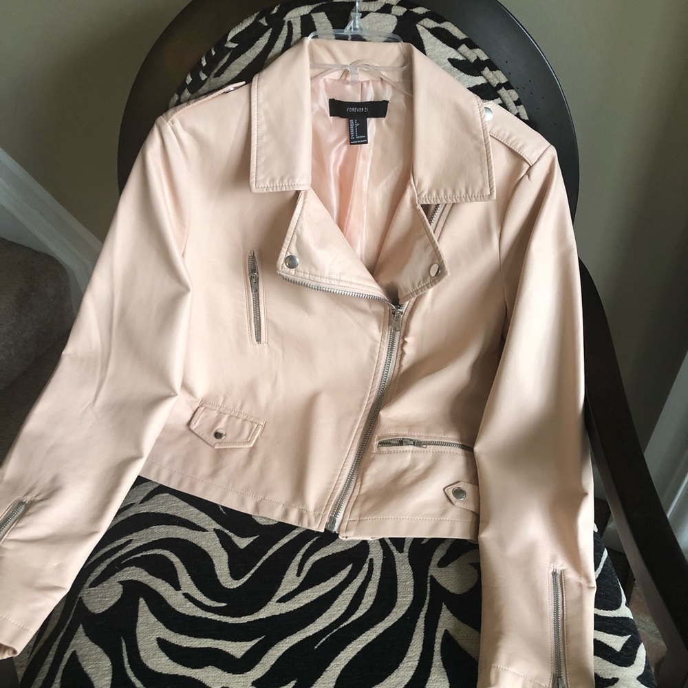Light pink moto jacket